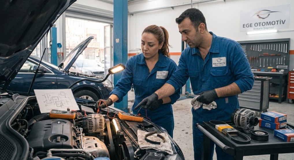 Akü Işığı Neden Yakar? Şaşmaz Şarj Dinamosu ve V Kayışı Tamiri